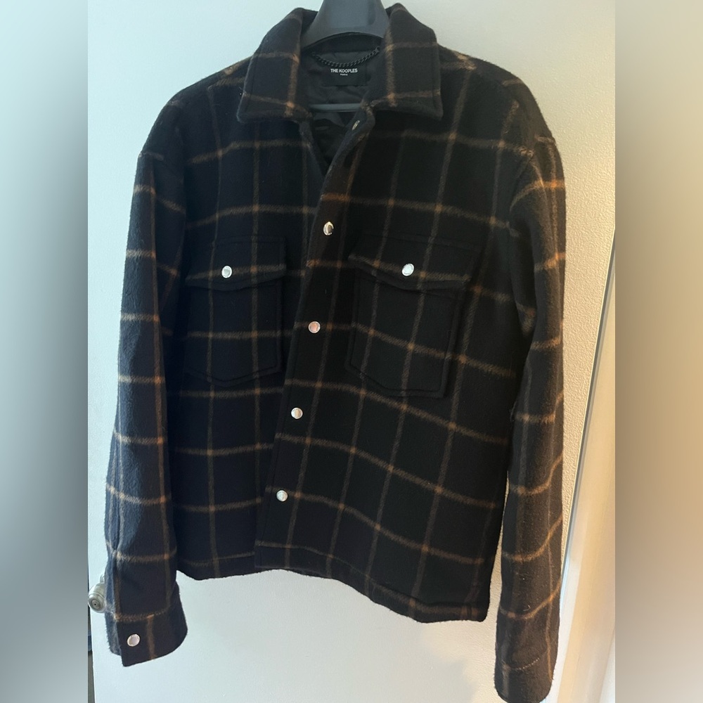 The Kooples Black and Brown Plaid Men's Jacket